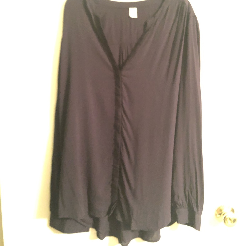 NWT Old Navy navy long sleeve button blouse Large